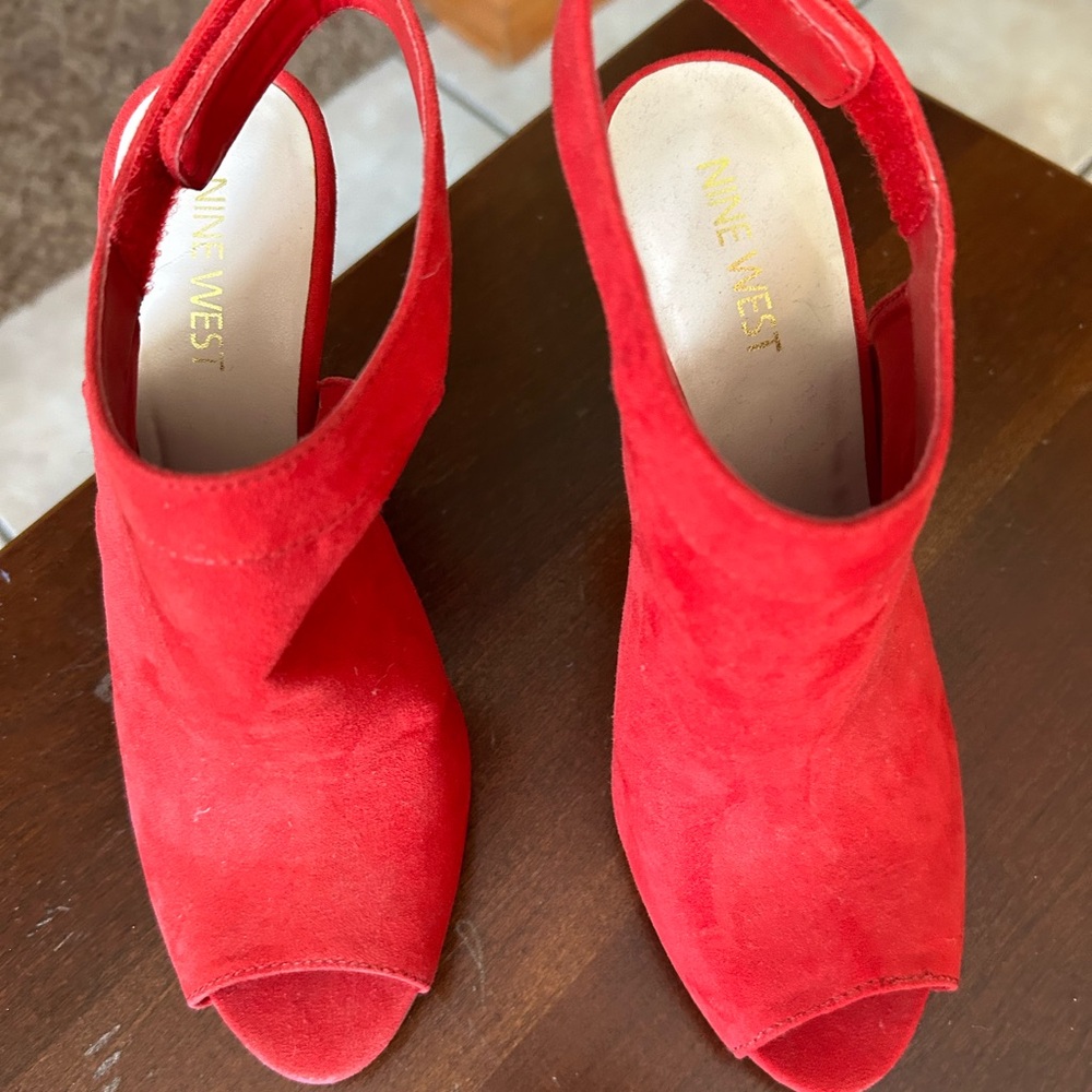 Nine West Bold Red Slingback Heels